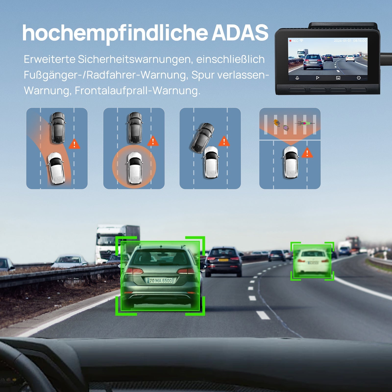 70mai Dash Cam A810 4K HDR Sony Starvis 2 IMX678 Dual-channel