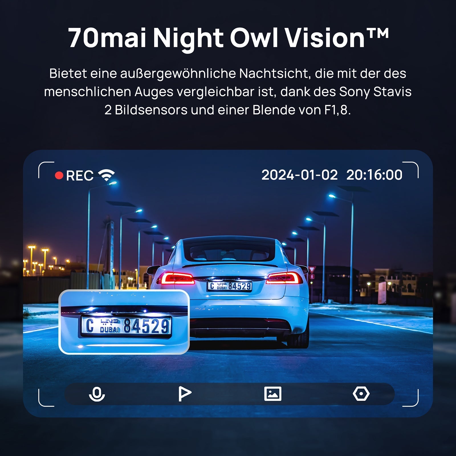 70mai Dash Cam A810 4K HDR Sony Starvis 2 IMX678 Dual-channel