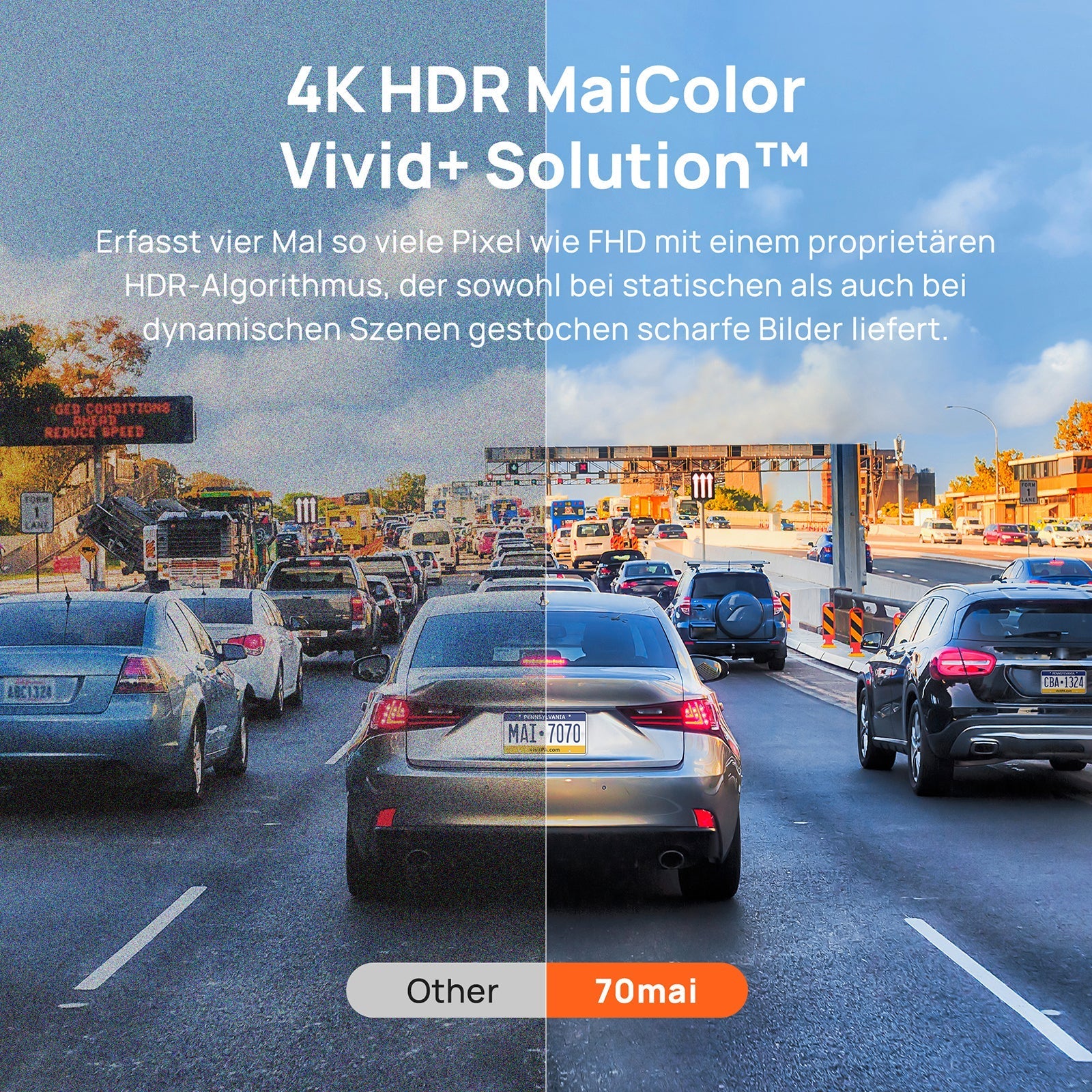 70mai Dash Cam A810 4K HDR Sony Starvis 2 IMX678 Dual-channel