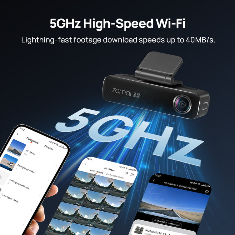70mai Dash Cam 4K M800 with Built-In eMMC, Dual Sony STARVIS 2, HDR Recording, 4G LTE & Compact Design