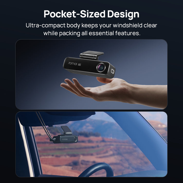 70mai Dash Cam 4K M800 with Built-In eMMC, Dual Sony STARVIS 2, HDR Recording, 4G LTE & Compact Design