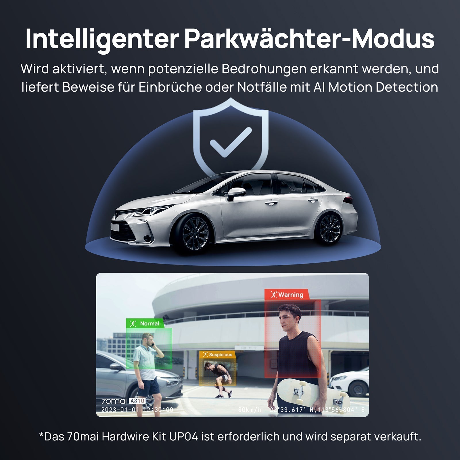 70mai Dash Cam A810 4K HDR Sony Starvis 2 IMX678 Dual-channel