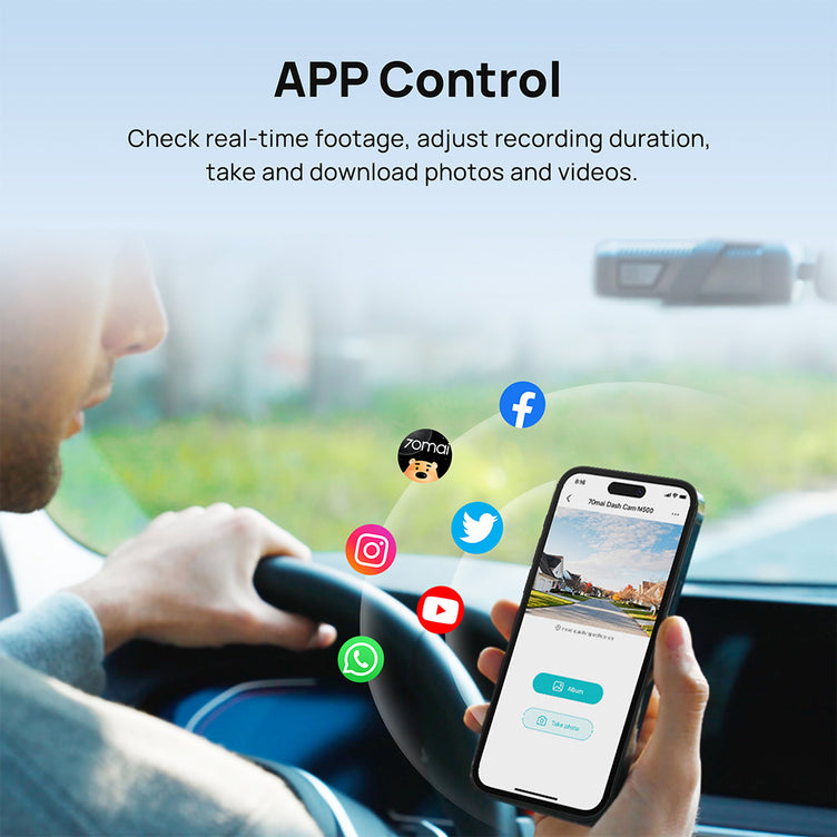 70mai M500 Dash Cam 2.7K HDR Night Vision 170° FOV Driving Assistant