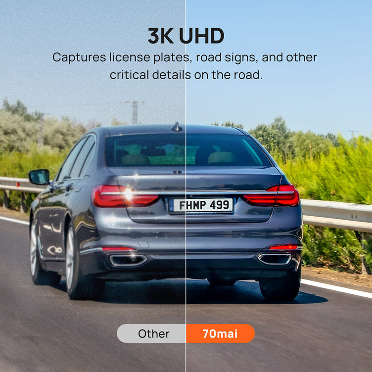 70mai Rearview Dash Cam S500 3K HDR with A 9-Inch Touch Screen & Super Capacitor