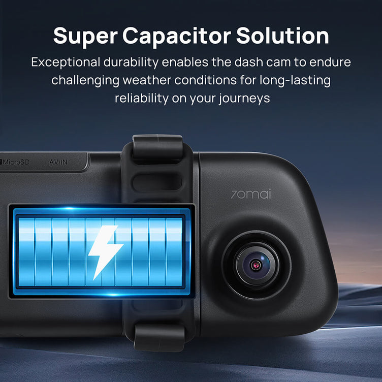 70mai Rearview Dash Cam S500 3K HDR with A 9-Inch Touch Screen & Super Capacitor