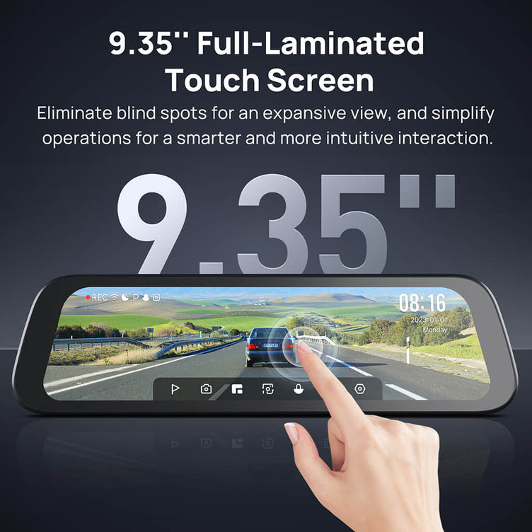 70mai Rearview Dash Cam S500 3K HDR with A 9-Inch Touch Screen & Super Capacitor