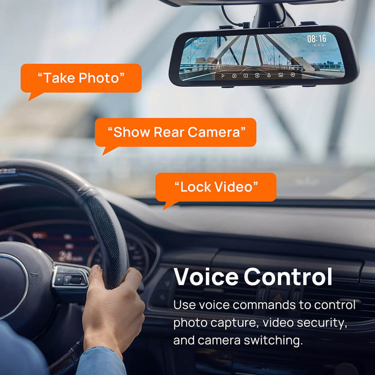 70mai Rearview Dash Cam S500 3K HDR with A 9-Inch Touch Screen & Super Capacitor