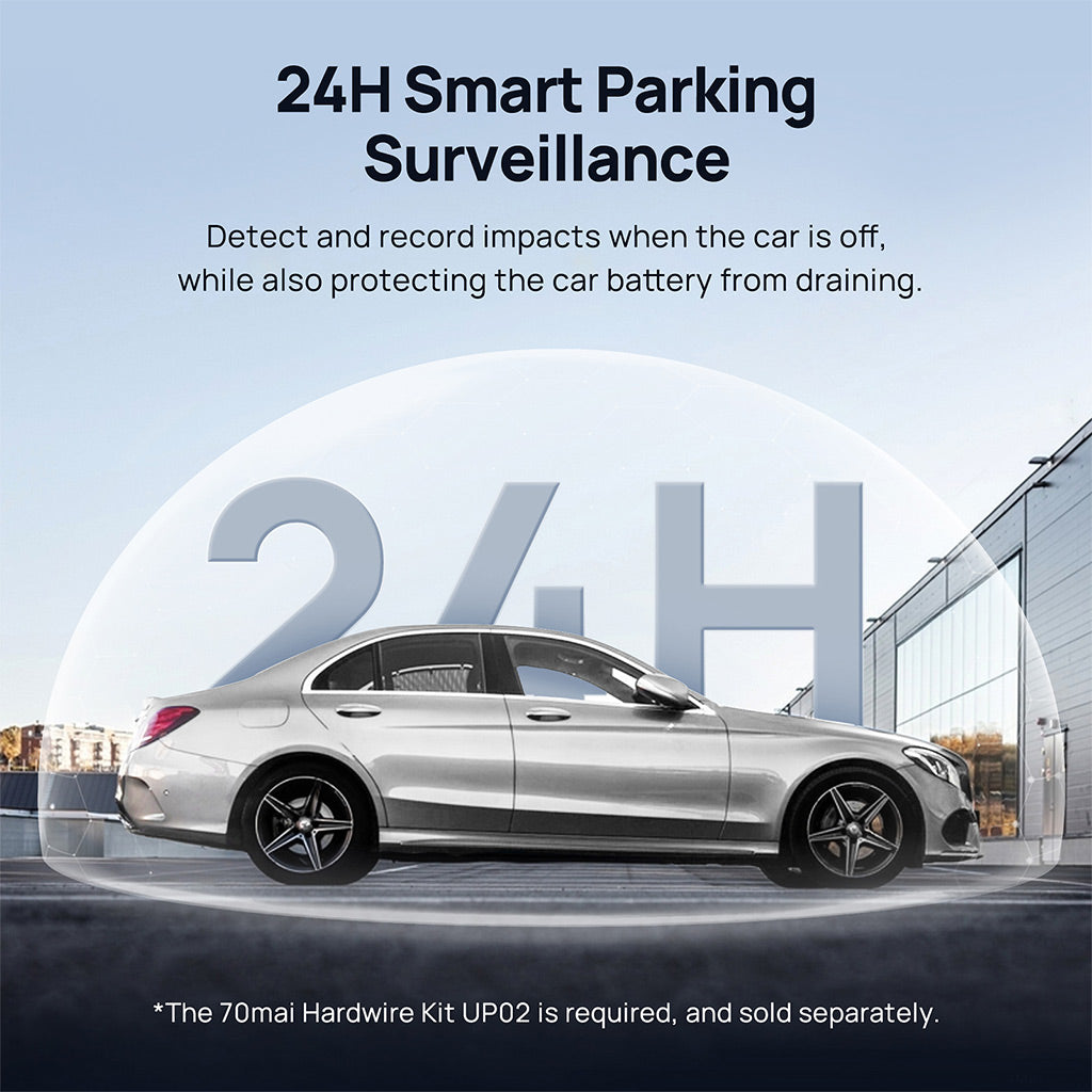 70mai Dash Cam A500S 2.7K HD with 2-Inch Screen & Dual-Channel Supported