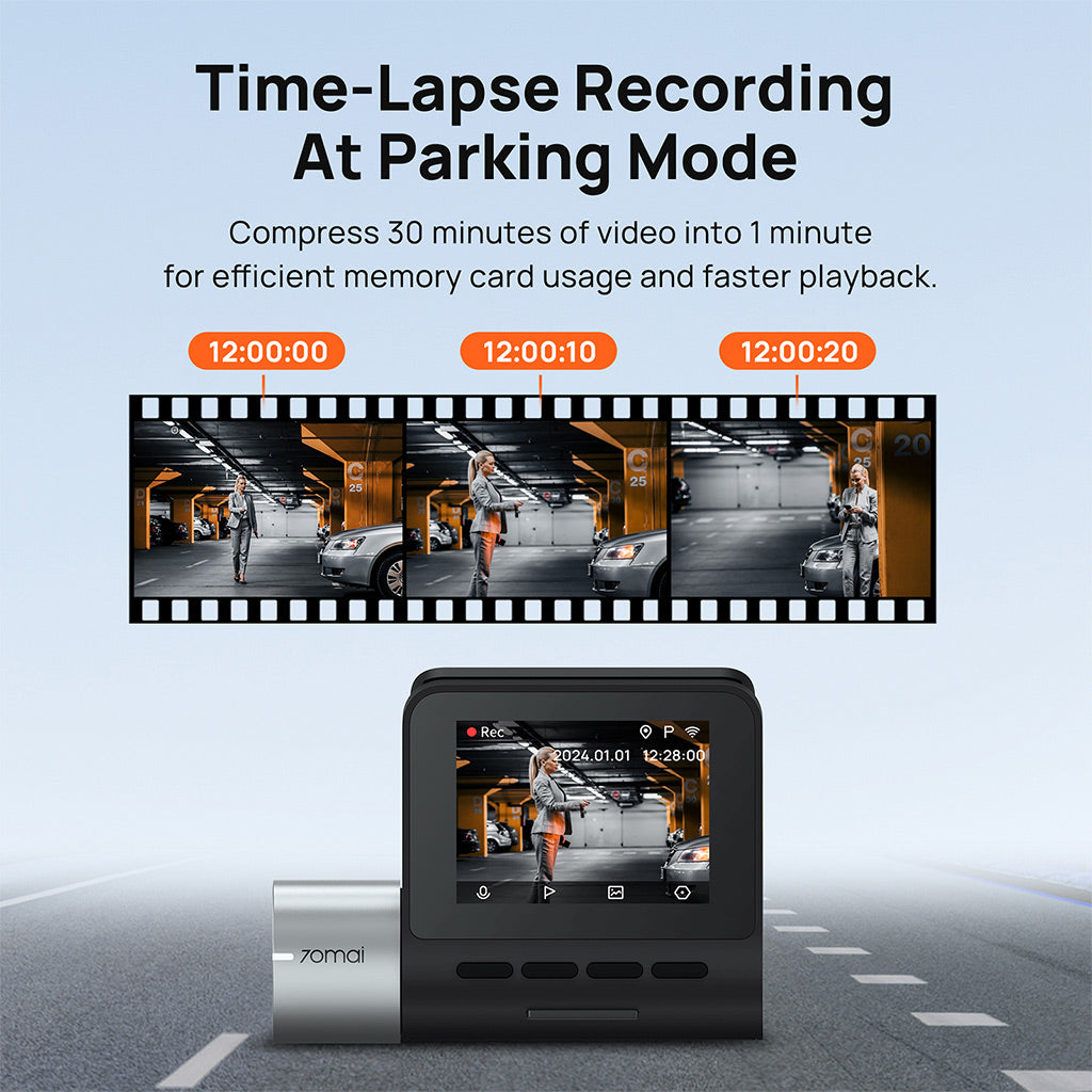 70mai Dash Cam A500S 2.7K HD with 2-Inch Screen & Dual-Channel Supported
